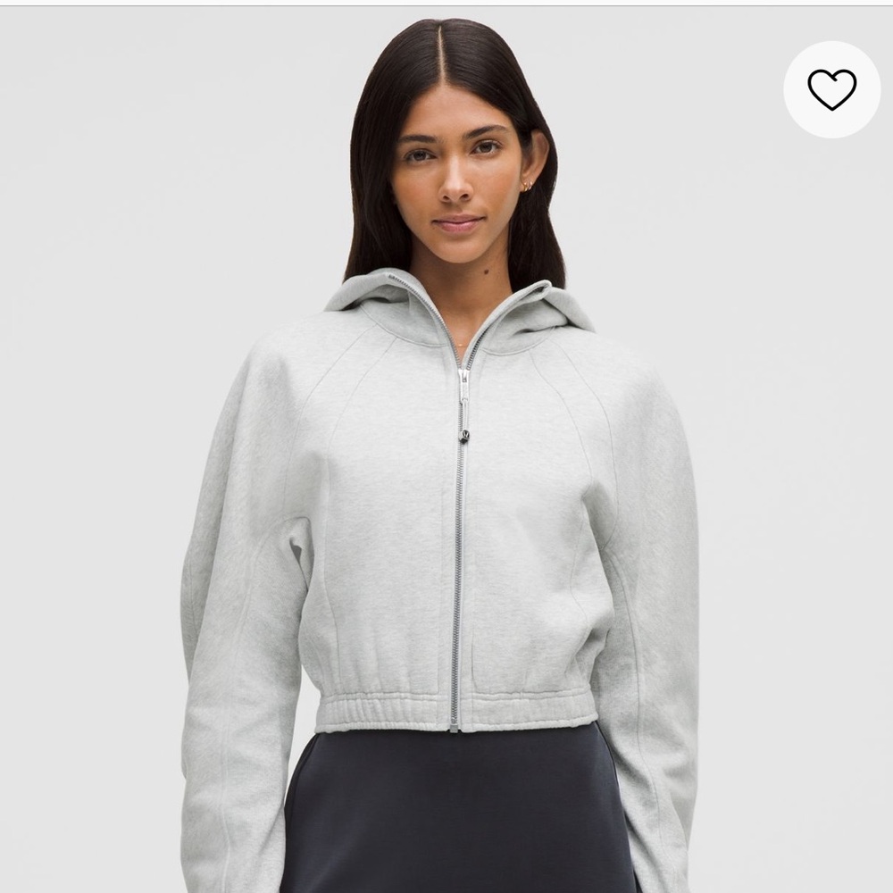 Lululemon gray Scuba Full zip cropped hoodie size 8